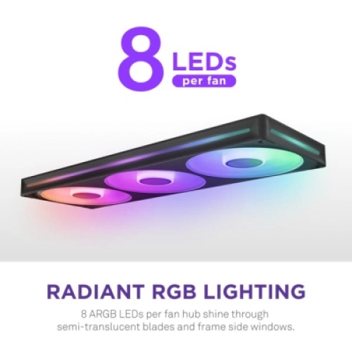 Кулер для корпуса NZXT F420 RGB Core Fan (Single Frame) - Black (RF-U42HF-B1)