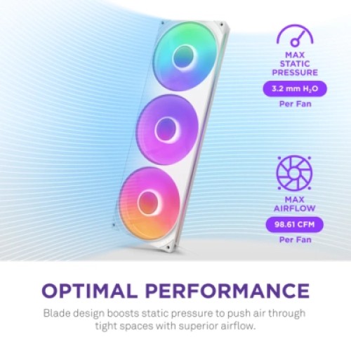Кулер для корпуса NZXT F420 RGB Core Fan (Single Frame) - White (RF-U42HF-W1)
