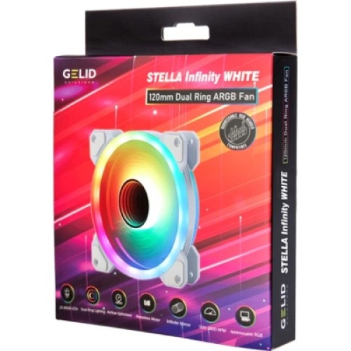 Кулер для корпуса Gelid Solutions Stella ARGB White 120mm (FN-STELLA-03-W)