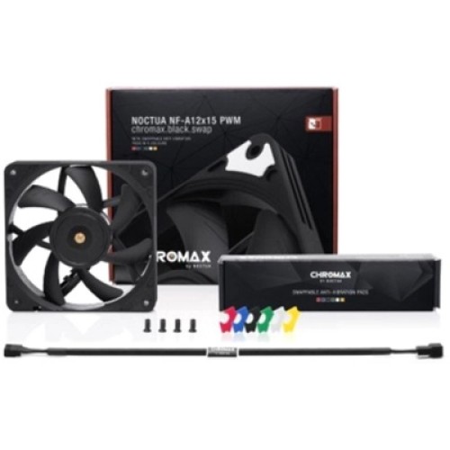 Кулер для корпуса Noctua NF-A12x15 PWM CHROMAX. BLACK. SWAP