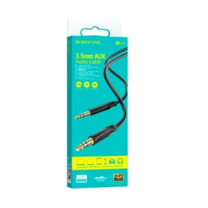 Кабель мультимедійний 3.5mm M to 3.5mm M 1.0m black BOROFONE (BL16/JB)