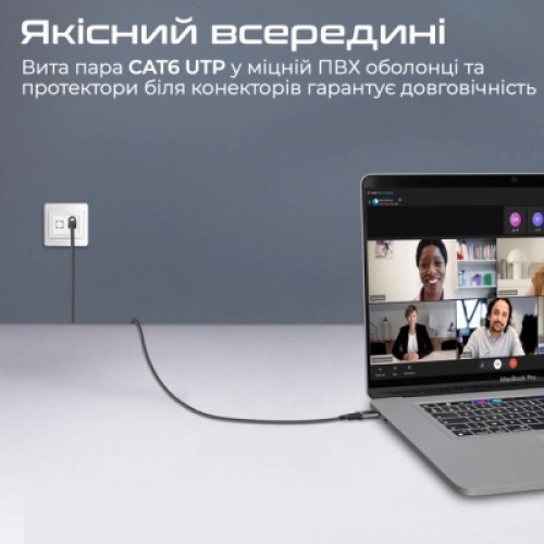 Дата кабель USB-C to RJ45 Ethernet 5.0m Promate (clink-rj45)