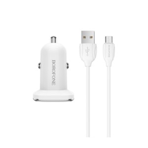 Зарядное устройство BOROFONE BZ12A USB + cable Micro 5P 1.0m White (BZ12AMW)