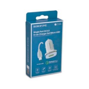 Зарядное устройство BOROFONE BZ12A USB + cable Micro 5P 1.0m White (BZ12AMW)