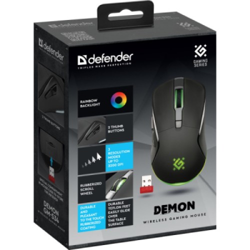Мышка Defender Demon GM534 Wireless Black (52534)
