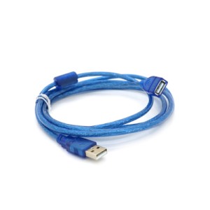 Дата кабель USB 2.0 AM/AF 1.8m ferrite transparent blue Voltronic (YT-AM/AF-1.8TBL)