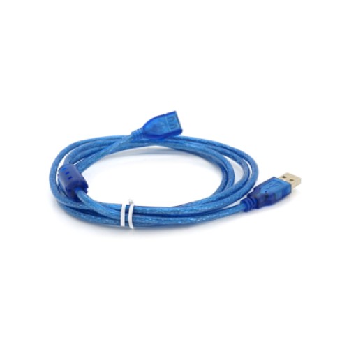 Дата кабель USB 2.0 AM/AF 1.8m ferrite transparent blue Voltronic (YT-AM/AF-1.8TBL)