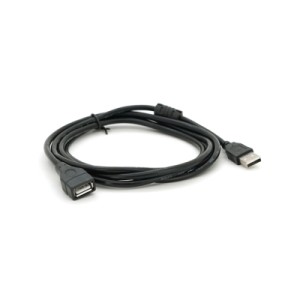Дата кабель USB 2.0 AM/AF 2.0m ferrite black Voltronic (YT-AM/AF-2.0B)