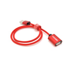 Дата кабель USB 2.0 AM/AF 0.5m red VEGGIEG (YT-AM/AF-UF2-0.5)