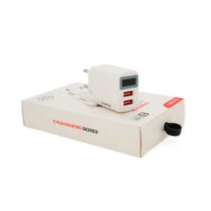 Зарядное устройство iKAKU KSC-180 2xUSB 2.4A digital display White (KSC-180-CHUANGNENG)