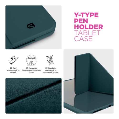 Чехол для планшета Armorstandart Y-Type PEN Samsung Galaxy Tab S9 / S9 FE / S10 FE Pine Green (ARM85521)