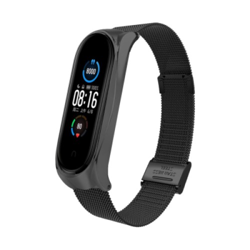 Ремешок для фитнес браслета BeCover Metal для Xiaomi Mi Smart Band 8 Black (709357)