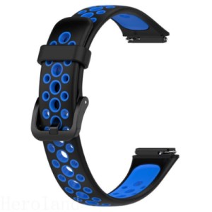 Ремешок для фитнес браслета BeCover Vents Style для Huawei Band 7/Honor Band 7 Black-Blue (709437)