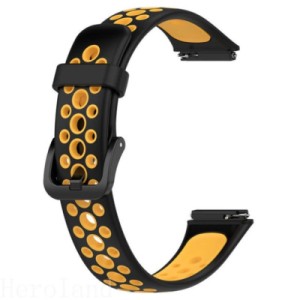 Ремешок для фитнес браслета BeCover Vents Style для Huawei Band 7/Honor Band 7 Black-Orange (709441)