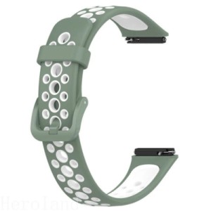 Ремешок для фитнес браслета BeCover Vents Style для Huawei Band 7/Honor Band 7 Green-White (709443)