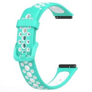 Ремешок для фитнес браслета BeCover Vents Style для Huawei Band 7/Honor Band 7 Turquoise-White (709444)