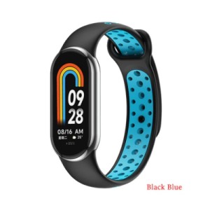 Ремешок для фитнес браслета BeCover Vents Style для Xiaomi Mi Smart Band 8 Black-Blue (709414)