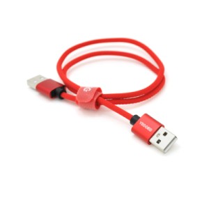 Дата кабель USB 2.0 AM/AM 0.5m red VEGGIEG (YT-AM/AM-UA-0.5)
