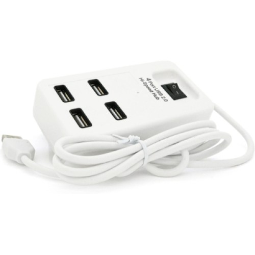 Концентратор Voltronic USB 2.0 to 4xUSB with power switch white (YT-HWS4-W)