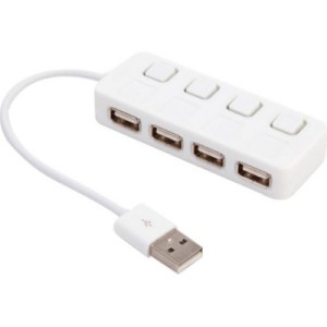 Концентратор Voltronic USB 2.0 to 4xUSB with LED buttons white (YT-H4L-W)
