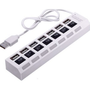 Концентратор Voltronic USB 2.0 to 7xUSB with switches white (YT-H7SHS-W)