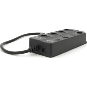Концентратор Voltronic USB 3.0 to 4xUSB with LED buttons black (YT-3H4A)