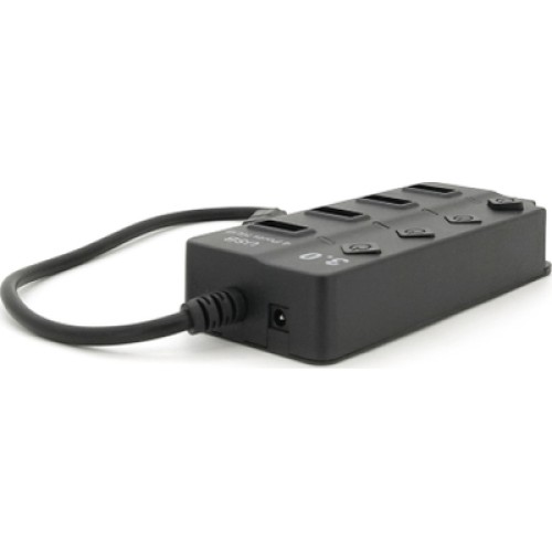 Концентратор Voltronic USB 3.0 to 4xUSB with LED buttons black (YT-3H4A)