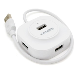 Концентратор VEGGIEG USB 3.0 to 4xUSB 0.3m white (V-U2407)