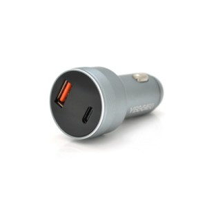 Зарядное устройство VEGGIEG USB QC3.0 + USB-C PD 3.1A digital display silver (QC-C200)