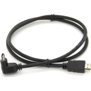 Кабель мультимедийный HDMI M to HDMI M 1.0m V1.4 90° corner black Merlion (YT-HDMI(M)/(M)HS-1.0m/90°)