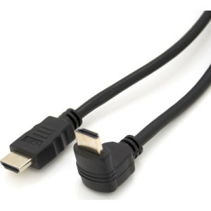 Кабель мультимедийный HDMI M to HDMI M 1.0m V1.4 90° corner black Merlion (YT-HDMI(M)/(M)HS-1.0m/90°)