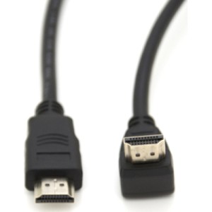 Кабель мультимедийный HDMI M to HDMI M 1.5m V1.4 90° corner black Merlion (YT-HDMI(M)/(M)HS-1.5m-90°)