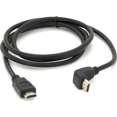 Кабель мультимедийный HDMI M to HDMI M 1.5m V1.4 90° corner black Merlion (YT-HDMI(M)/(M)HS-1.5m-90°)