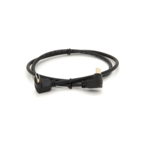 Кабель мультимедийный HDMI M to HDMI M 1.0m V1.4 90° corner black Merlion (YT-HDMI-1.0m/90°-90°)