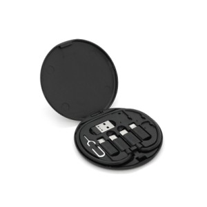 Дата кабель USB charging cable set Treasure box 0.2m 60w black Voltronic (Data Cable Set/60B)