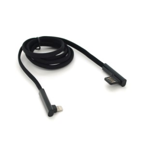 Дата кабель USB 2.0 AM to Lightning 1.0m 4.0A 90° corner black PZX (YT-PZX/V-113-M/B)