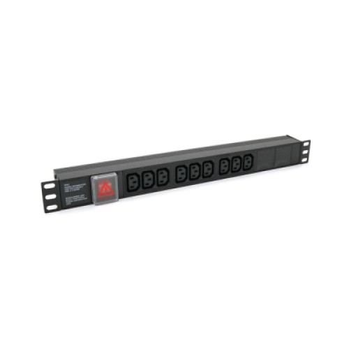 Силовой блок 19" 9 розеток С13, без кабеля, выключатель, металл. корпус Voltronic (PPX9PDUGR)