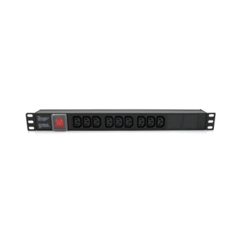 Силовой блок 19" 9 розеток С13, без кабеля, выключатель, металл. корпус Voltronic (PPX9PDUGR)