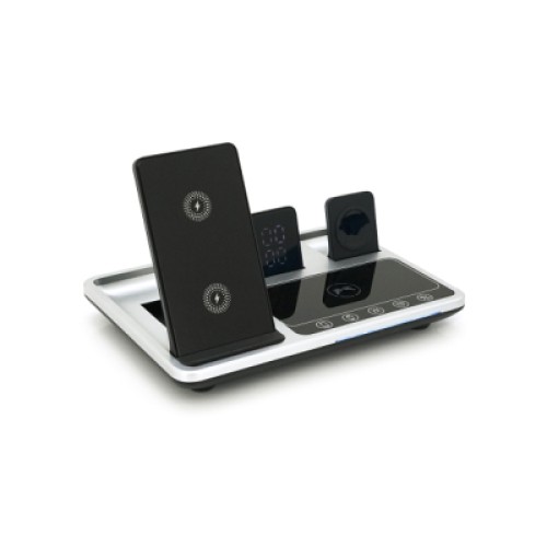 Зарядное устройство Voltronic 4-in-1 Wireless Charging Station Smartphone + Watch + Earbuds black silver (BZ/R-11)