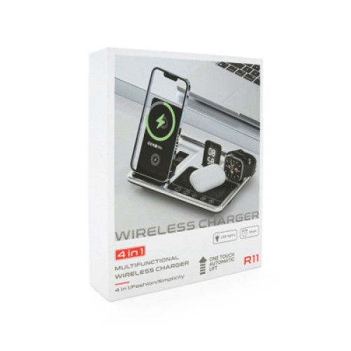 Зарядное устройство Voltronic 4-in-1 Wireless Charging Station Smartphone + Watch + Earbuds black silver (BZ/R-11)