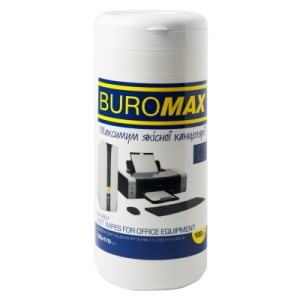 Салфетки Buromax Wet wipes for OFFICE Equipment 100pcs, tube (BM.0801)