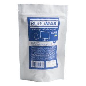 Салфетки Buromax JOBMAX Wet wipes for DISPLAYS 100pcs, plastic pouch (BM.0802-01)