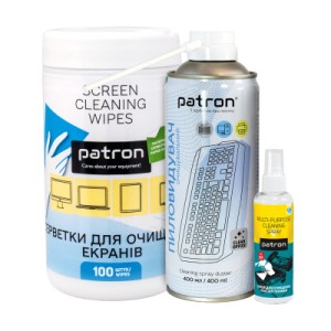 Универсальный чистящий набор Patron Spray f/tech100ml F3-009 +wipesF3-059+sp.dusterF3-020 (CS-PN-BUNDL-7)