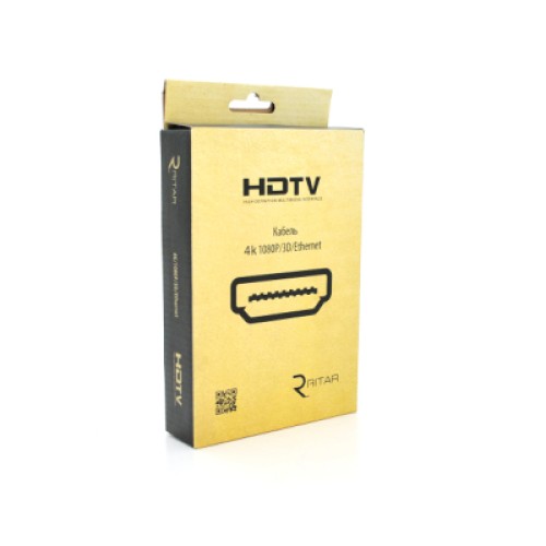 Кабель мультимедийный HDMI M to HDMI M 1.5m V1.4 4K black Ritar (HDMI(M)/(M)V1.4-1.5m-348B)