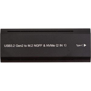 Карман внешний PowerPlant SSD M.2 PCIe NGFF/NVMe USB3.2, 20Gbps, RGB (HC380527)