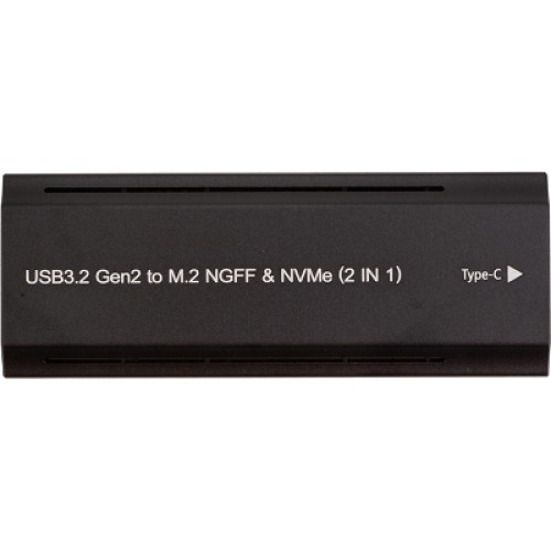 Карман внешний PowerPlant SSD M.2 PCIe NGFF/NVMe USB3.2, 20Gbps, RGB (HC380527)