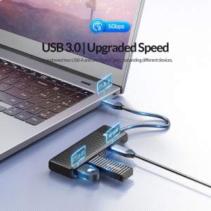 Концентратор Orico USB-C to 2xUSB-C + 2xUSB3.0 (CA914210)