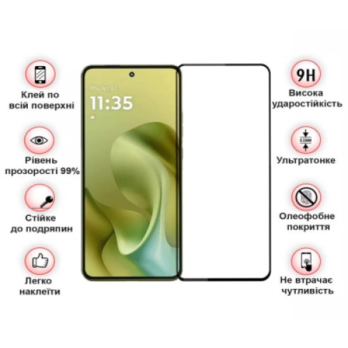 Стекло защитное BeCover Motorola Moto G86 Black (713727)