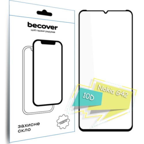 Стекло защитное BeCover Nokia G42 10D Black (711555)