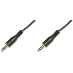 Кабель мультимедийный 3.5mm M to 3.5mm M 2.5m black Digitus (AK-510100-025-S)